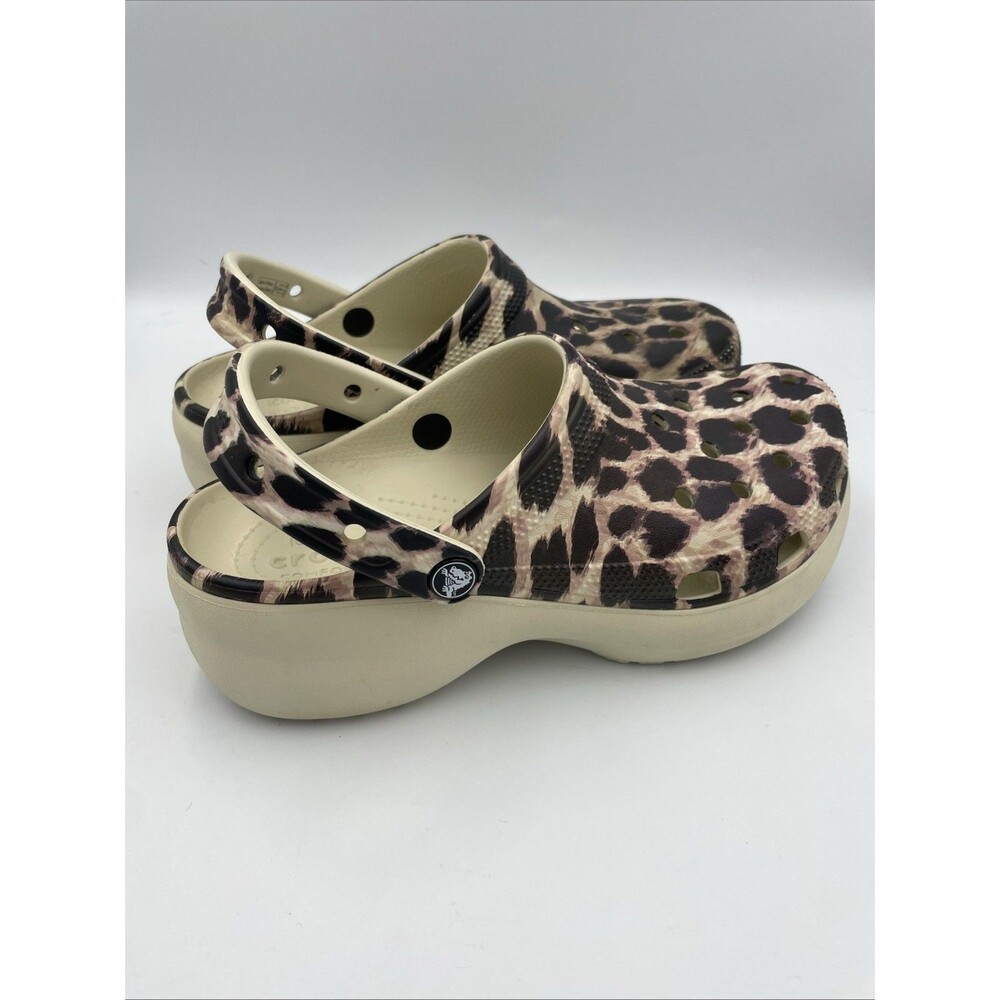 Crocs Women's Classic Platform Animal Remix  Leopard Clog US W Size 9